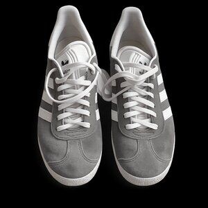 adidas Women's Gray and White Gazelle Sneakers